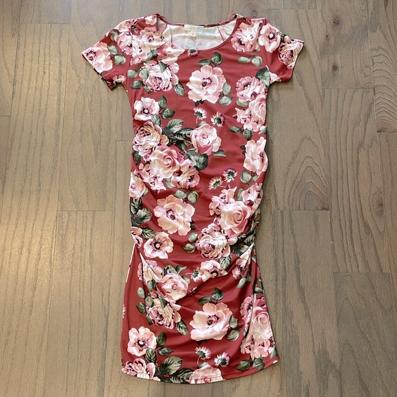 NWT Nine Britton Maternity Floral T-Shirt Dress - Size XS - Picture 1 of 7